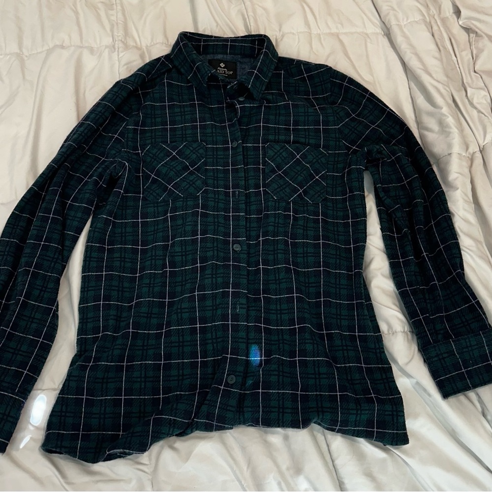 Members Mark Favorite Plaid Top Green